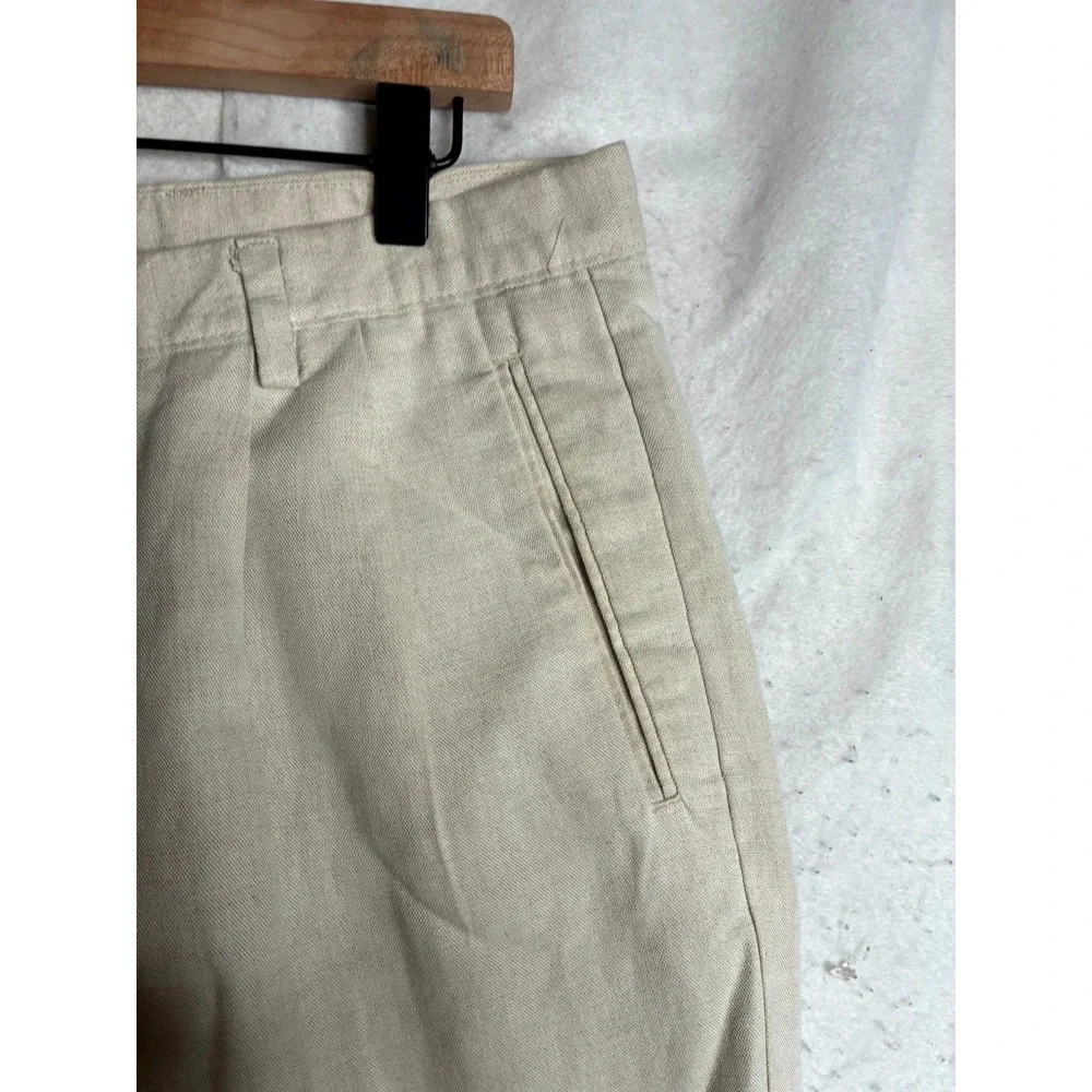 Dockers Dress Pants Mens 34X31 Beige Cotton Cuffed Hem Casual Straight Leg